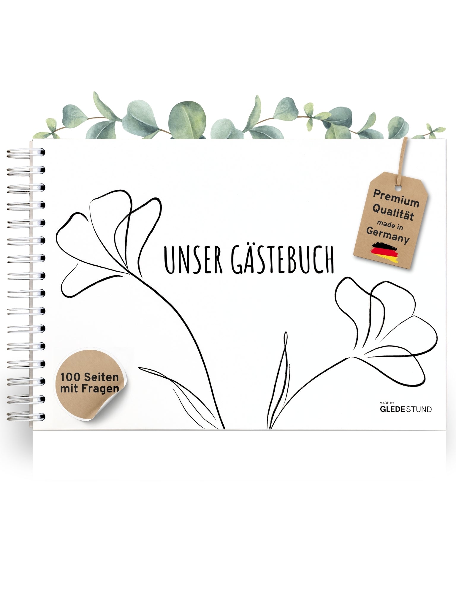 Gästebuch Hochzeit mit Fragen - 100 Seiten