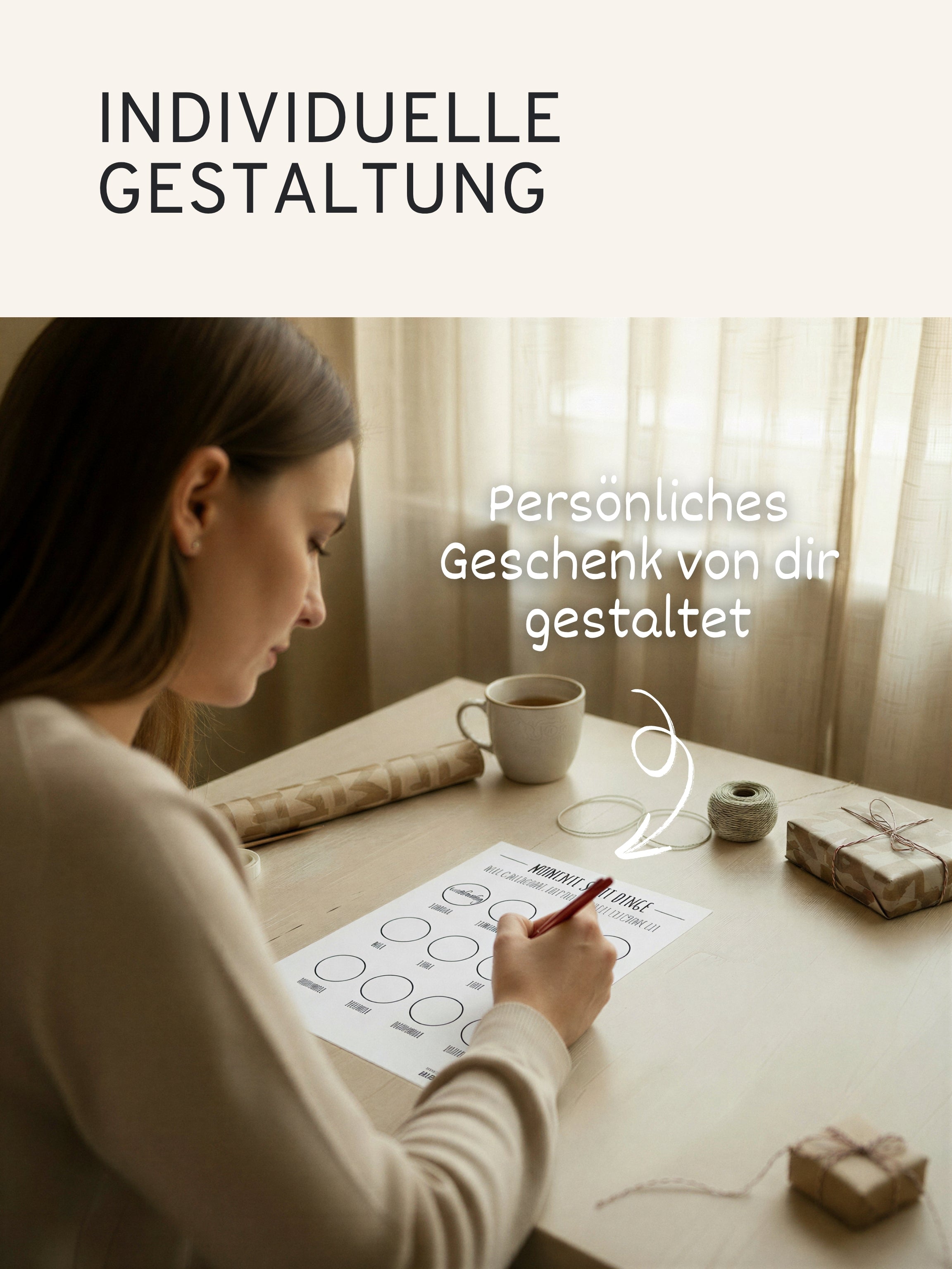 "Momente statt Dinge“ - Gutschein-Kalender - Schlicht
