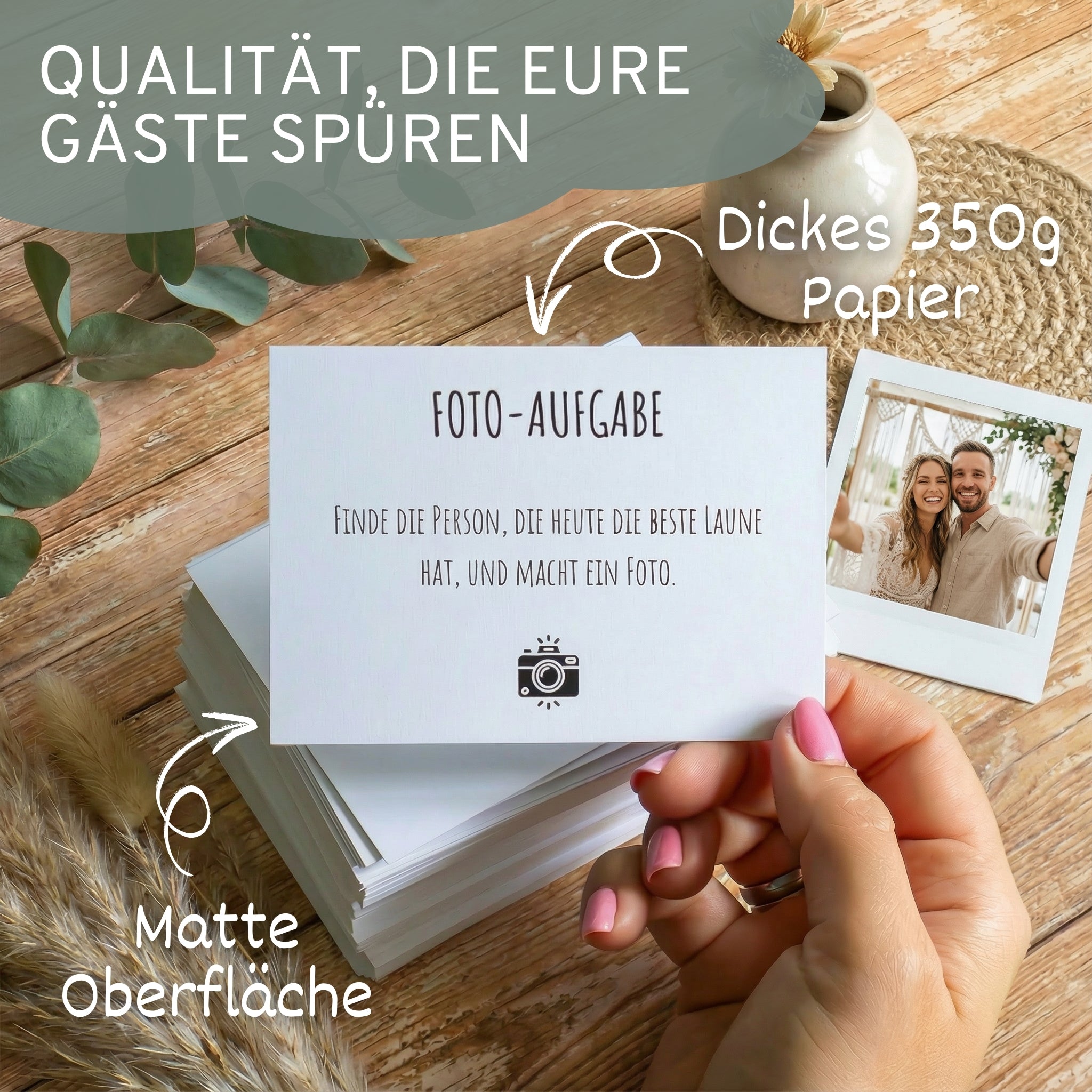 Fotoaufgaben Hochzeit – 100 Karten
