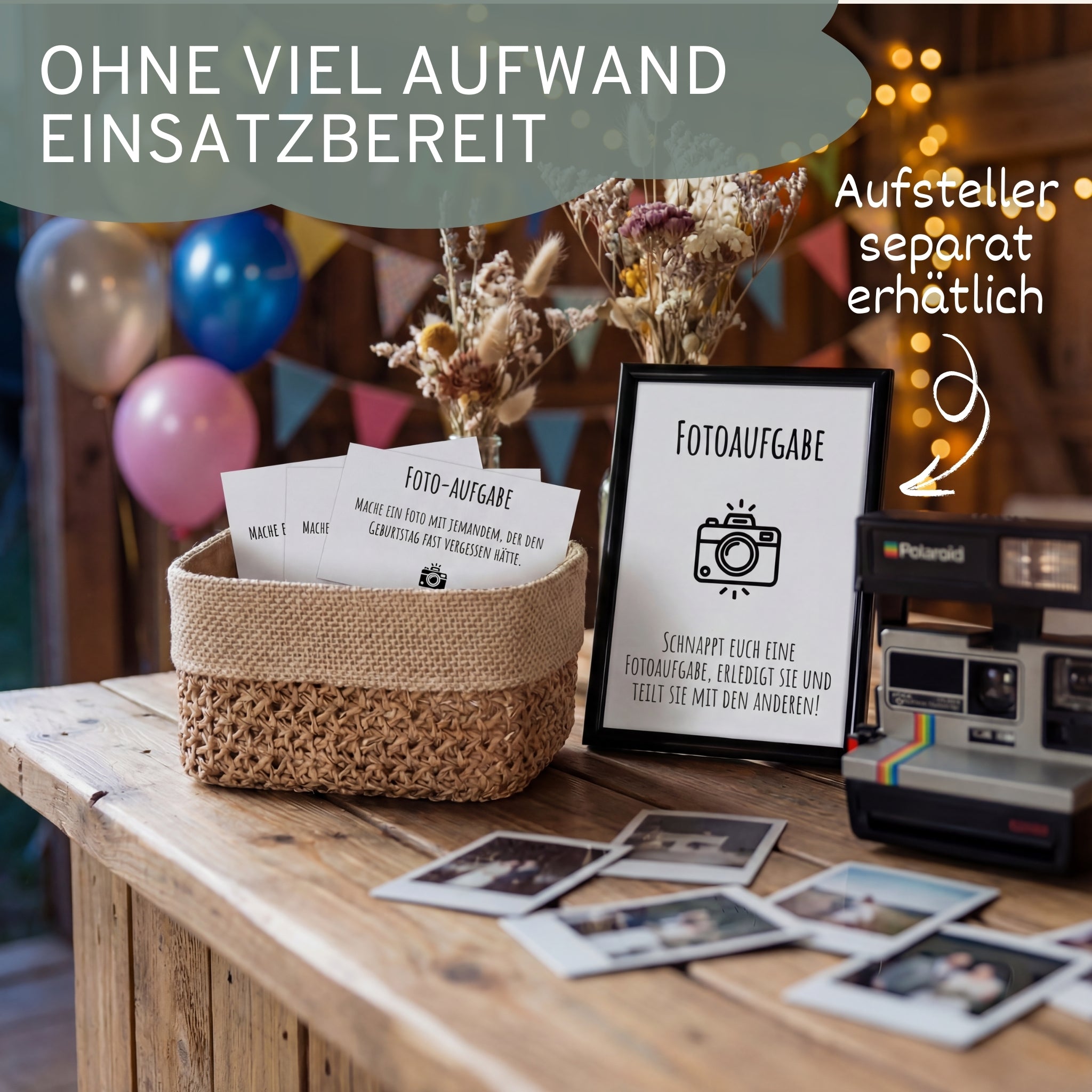 Fotoaufgaben Geburtstag – 60 Karten