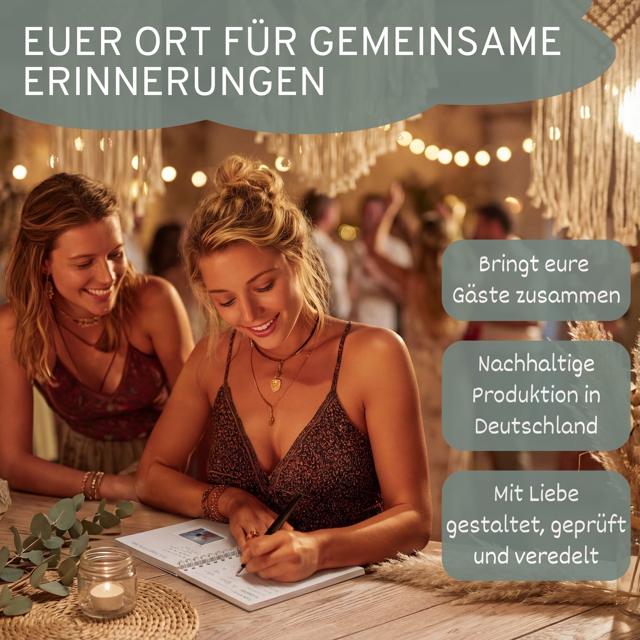 Gästebuch Hochzeit mit Fragen - 50 Gäste