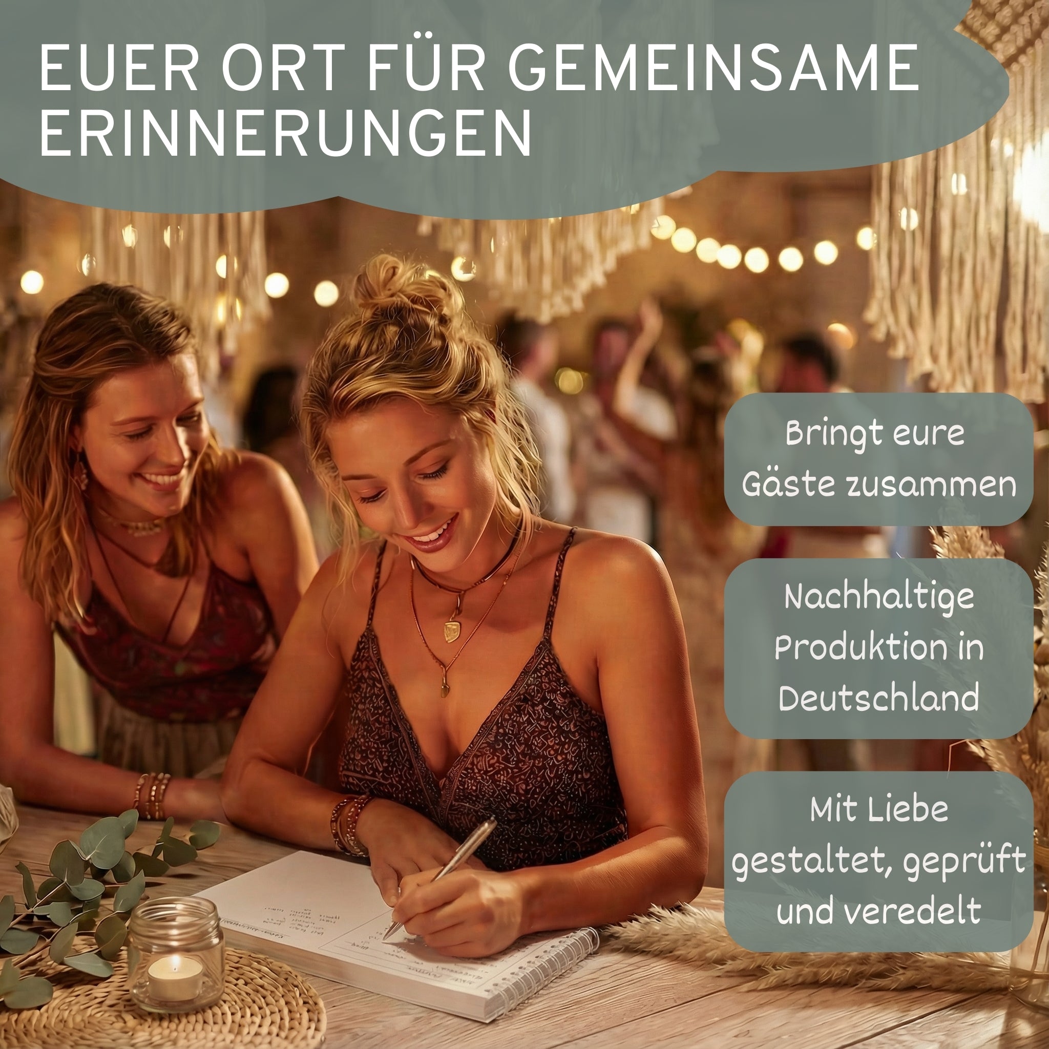 Gästebuch Hochzeit mit Fragen - 100 Gäste