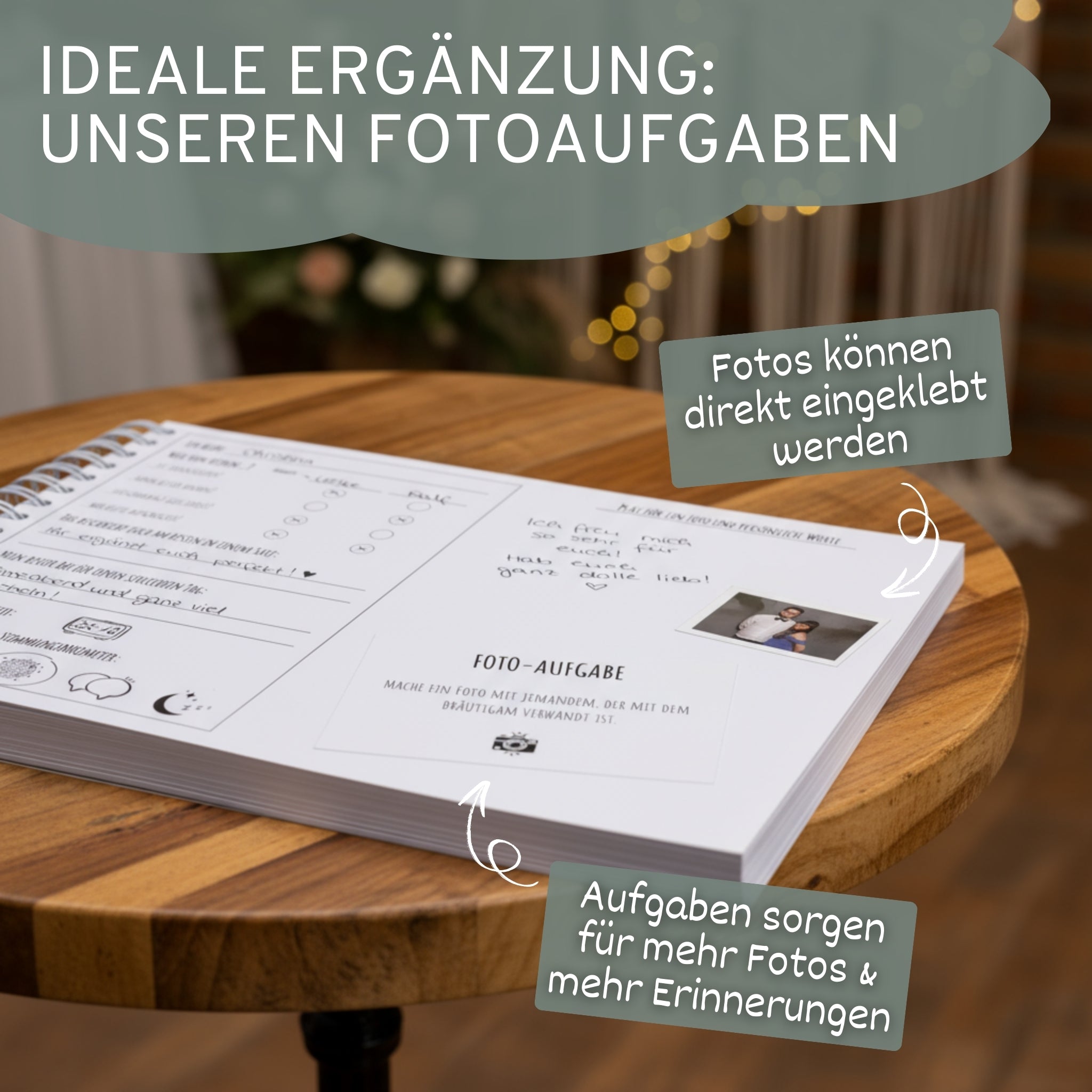 Gästebuch Hochzeit mit Fragen - 100 Gäste