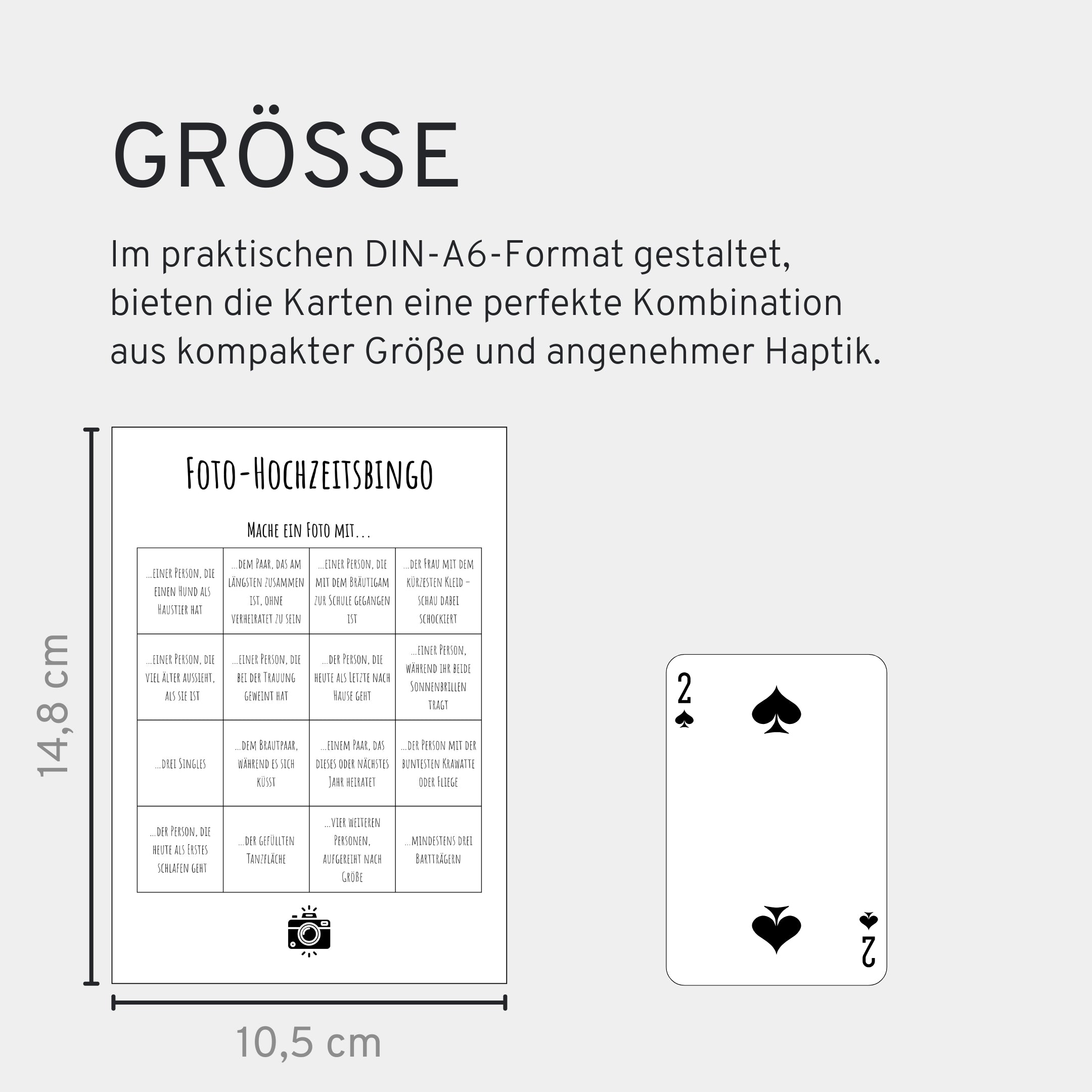 Foto - Hochzeitsbingo – Modernes & kreatives Hochzeitsspiel – 25 individuelle Bingo - Karten - GLEDESTUND