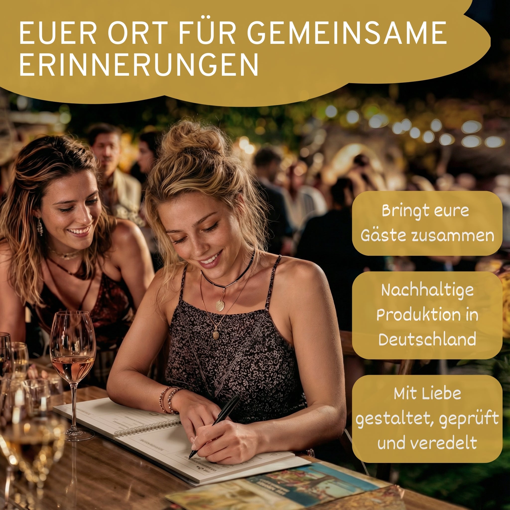 Gästebuch Geburtstag mit Fragen - 60 Gäste - DIN A4 Schlicht