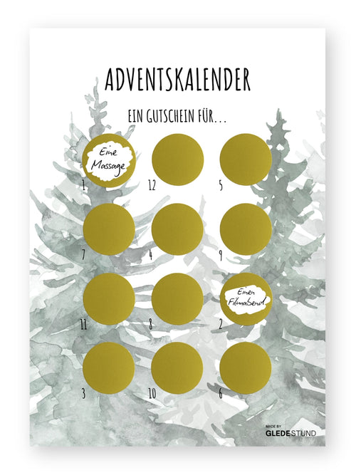"Ein Gutschein für..." Rubbel Adventskalender - GLEDESTUND