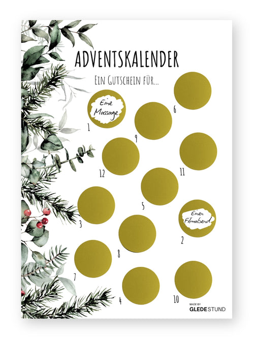 "Ein Gutschein für..." Rubbel Adventskalender - GLEDESTUND