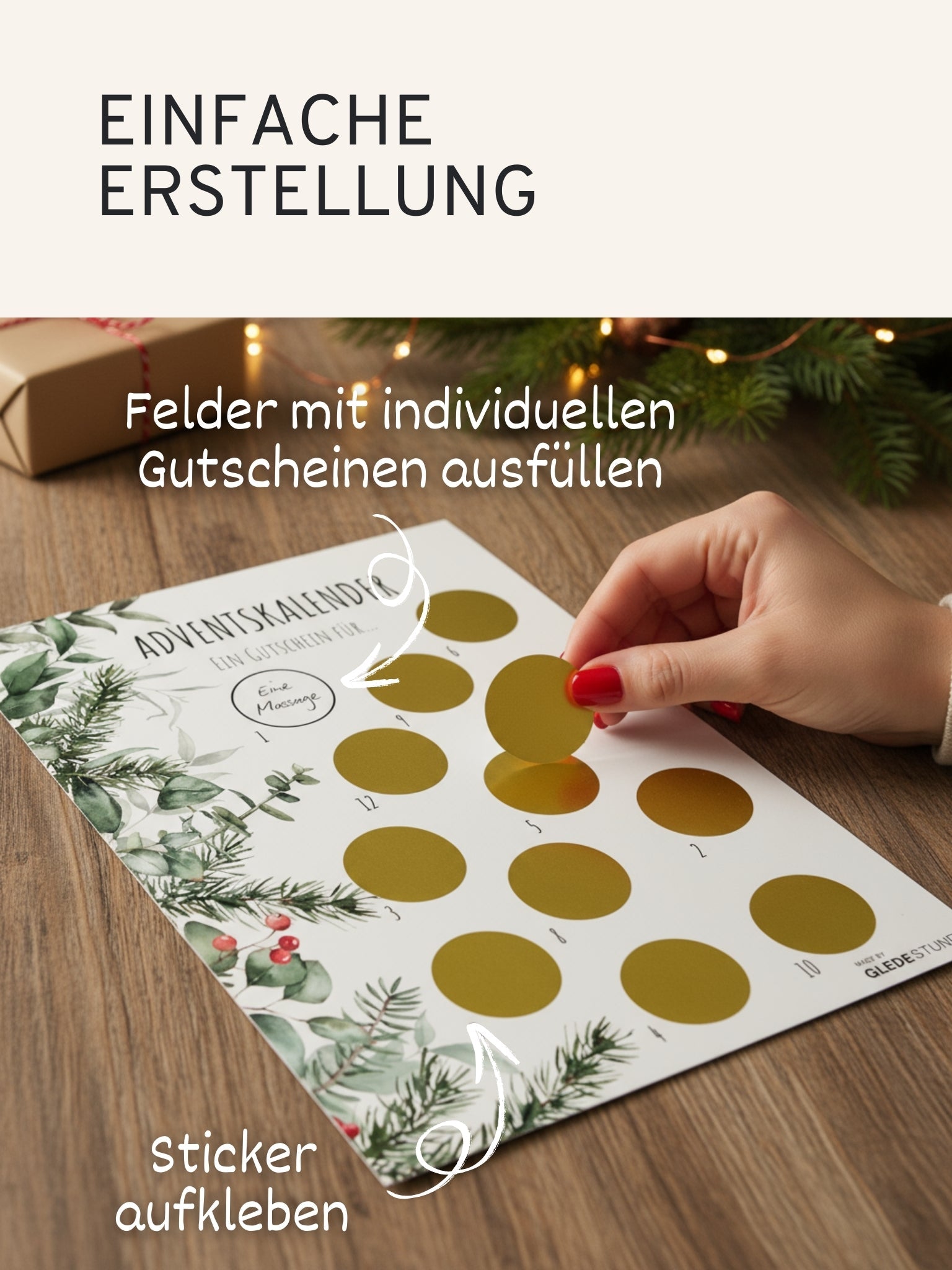 "Ein Gutschein für..." Rubbel Adventskalender - GLEDESTUND