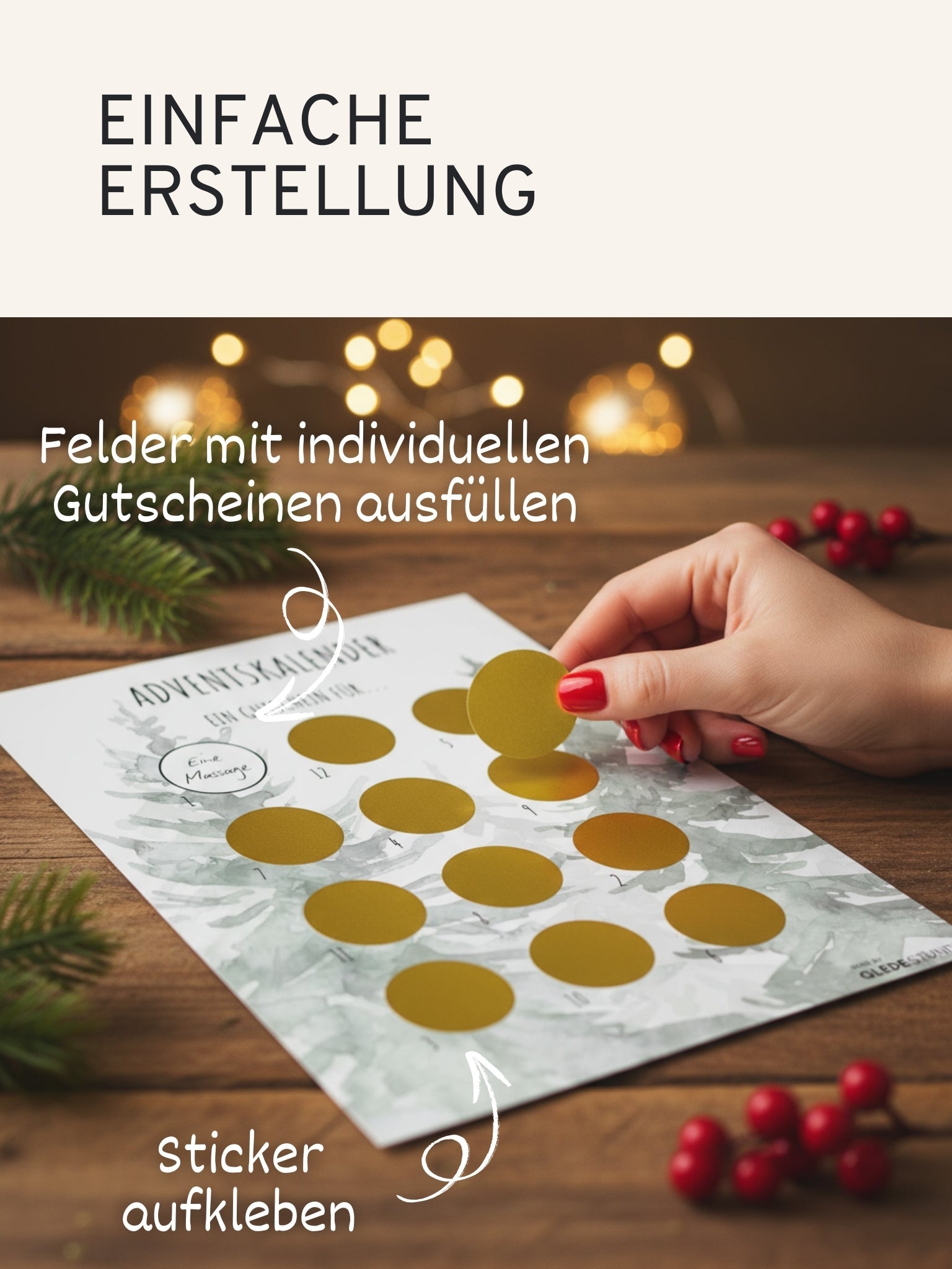 "Ein Gutschein für..." Rubbel Adventskalender - GLEDESTUND