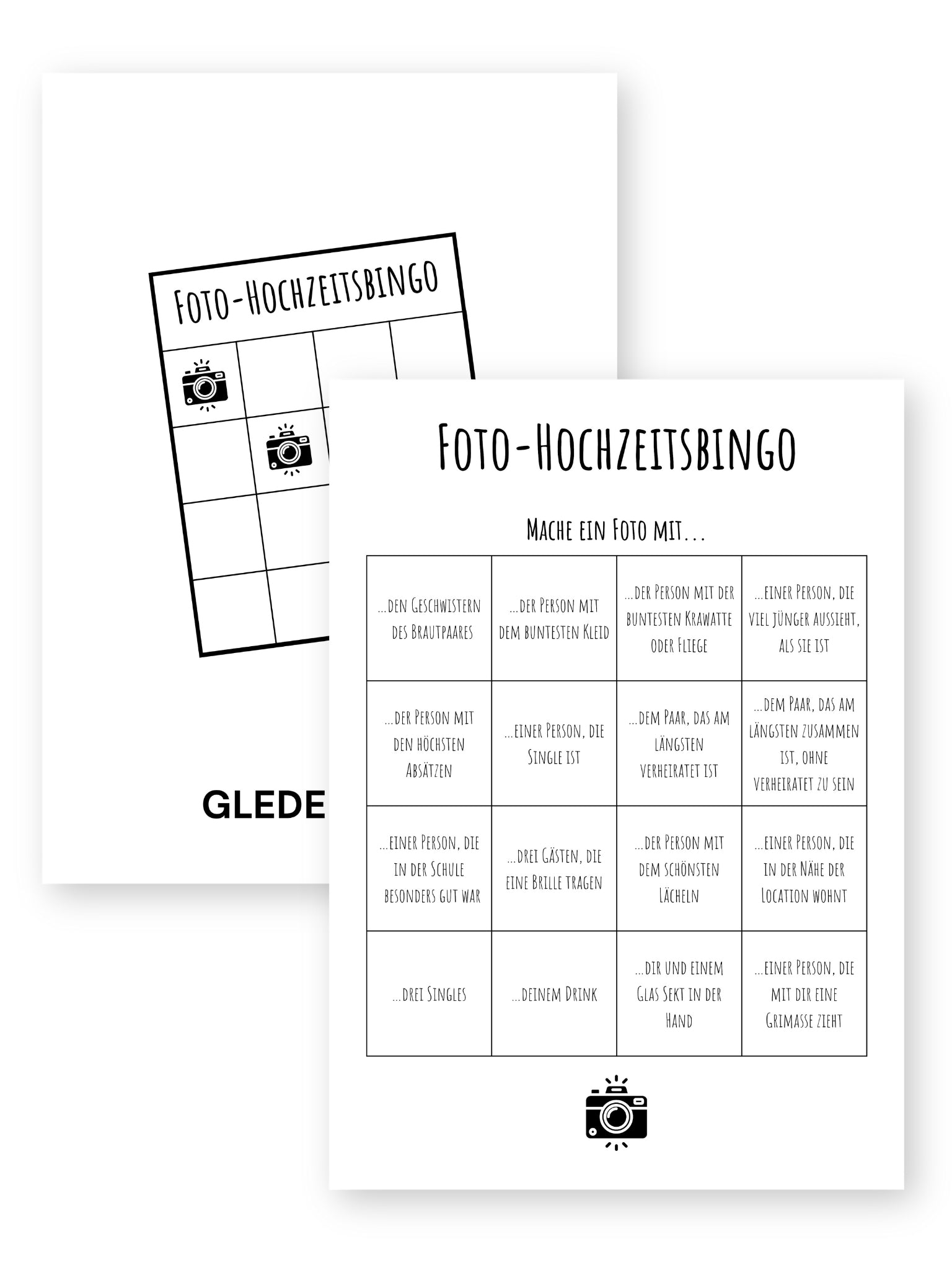 Foto - Hochzeitsbingo – 25 Karten - GLEDESTUND