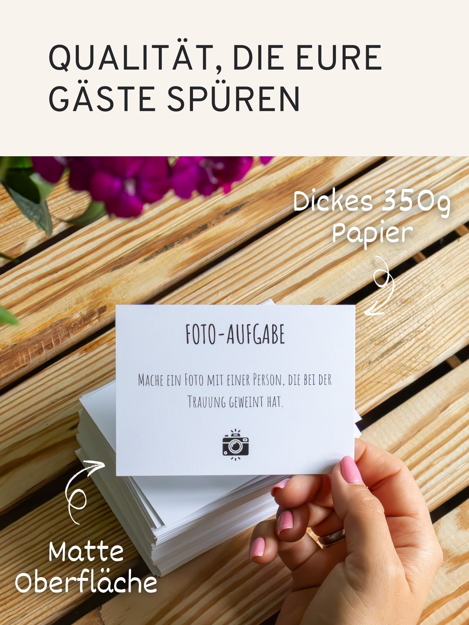 Fotoaufgaben Hochzeit – 100 Karten - GLEDESTUND