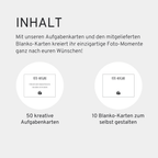 Fotoaufgaben JGA Braut – 60 Karten mit 50 kreativen Aufgaben + 10 Blanko - Karten - GLEDESTUND