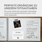 Gästebuch für Fotoaufgaben Geburtstag - 60 Seiten inkl. Fragen - GLEDESTUND