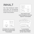 Gästebuch für Fotoaufgaben Geburtstag - 60 Seiten inkl. Fragen - GLEDESTUND