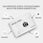 Gästebuch für Fotoaufgaben Geburtstag - 60 Seiten inkl. Fragen - GLEDESTUND
