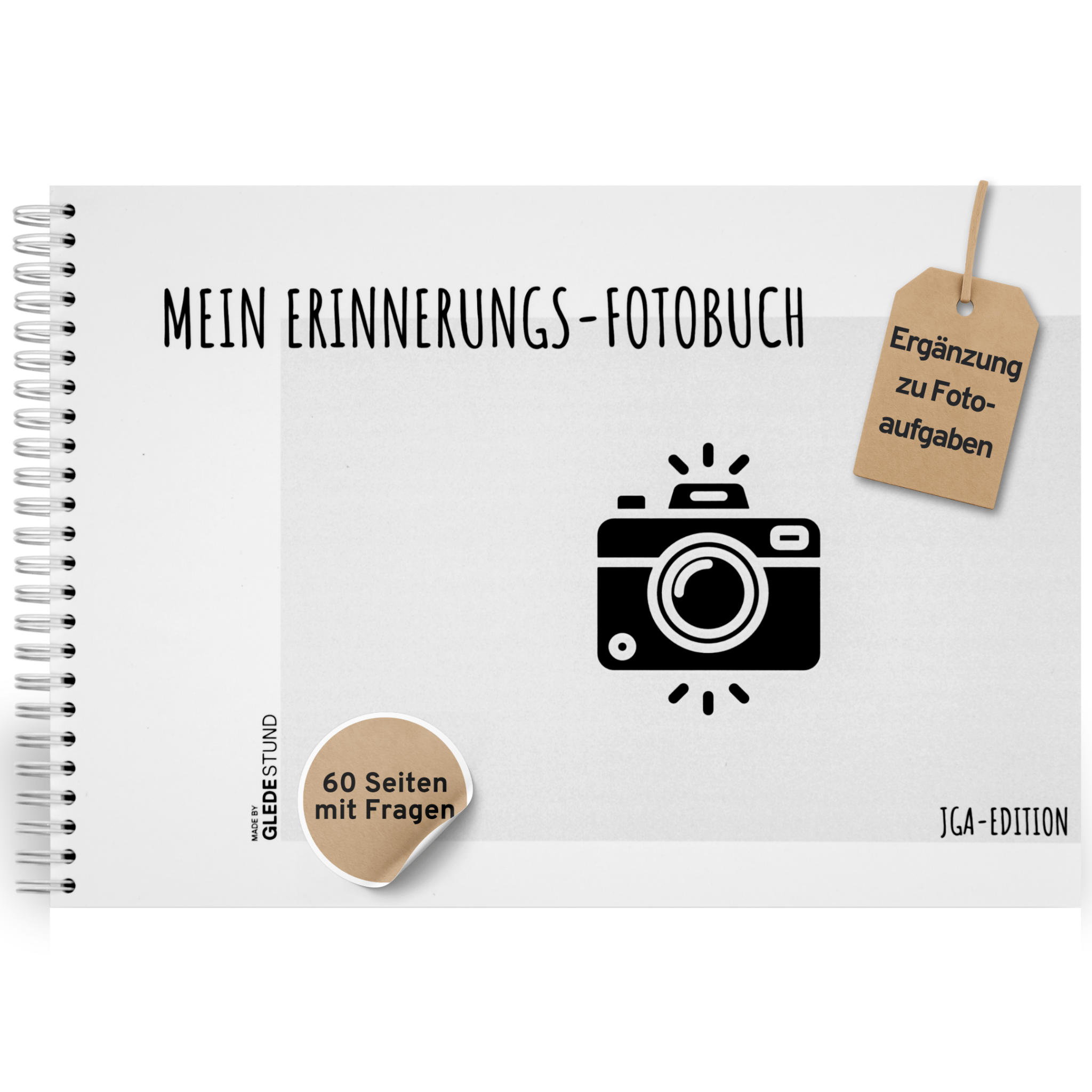 Gästebuch für Fotoaufgaben JGA - 60 Seiten inkl. Fragen - GLEDESTUND