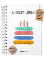 Gästebuch Geburtstag mit Fragen - 40 Gäste - DIN A5 Bunt - GLEDESTUND