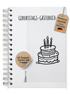 Gästebuch Geburtstag mit Fragen - 40 Gäste - DIN A5 Schlicht - GLEDESTUND