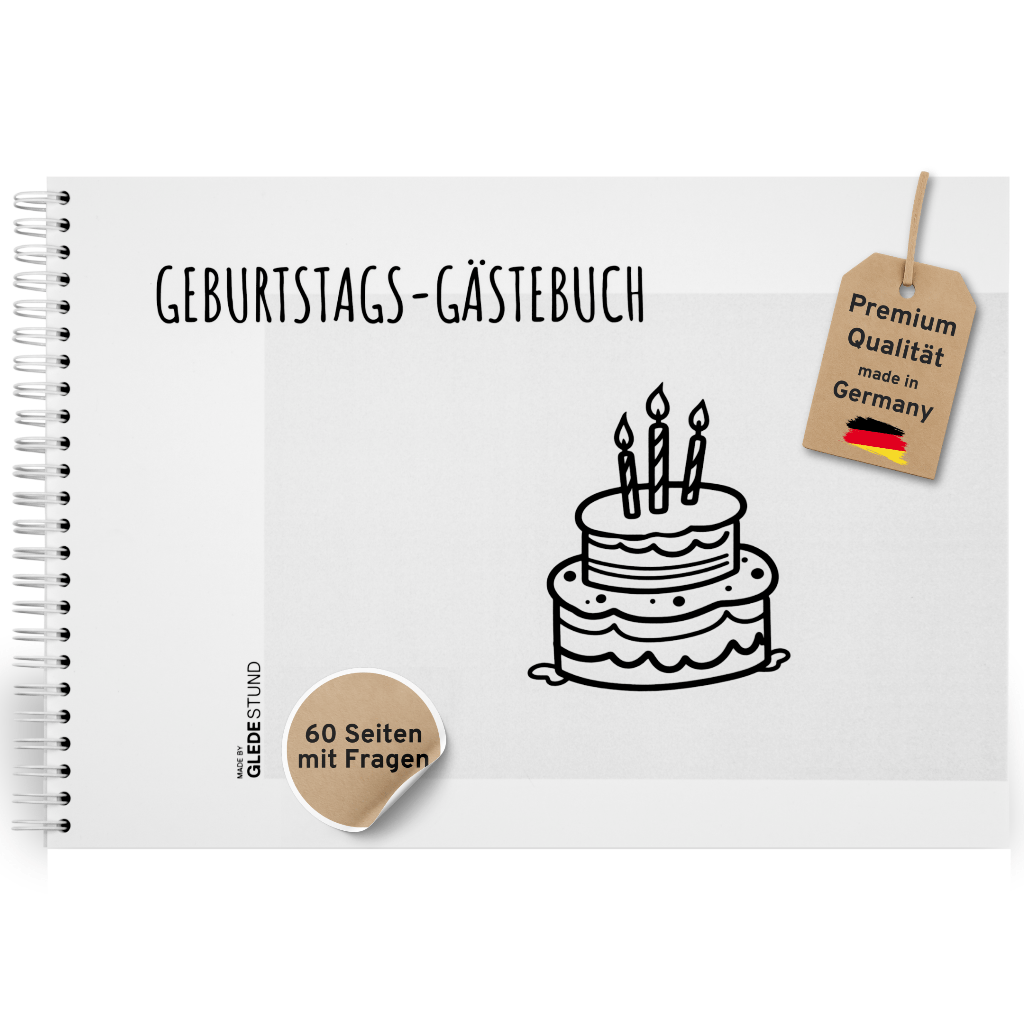 Gästebuch Geburtstag mit Fragen - 60 Seiten - GLEDESTUND