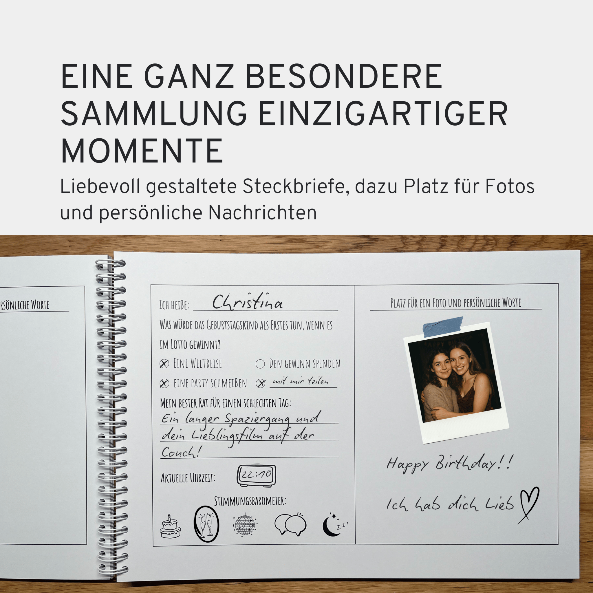 Gästebuch Geburtstag mit Fragen - 60 Seiten - GLEDESTUND