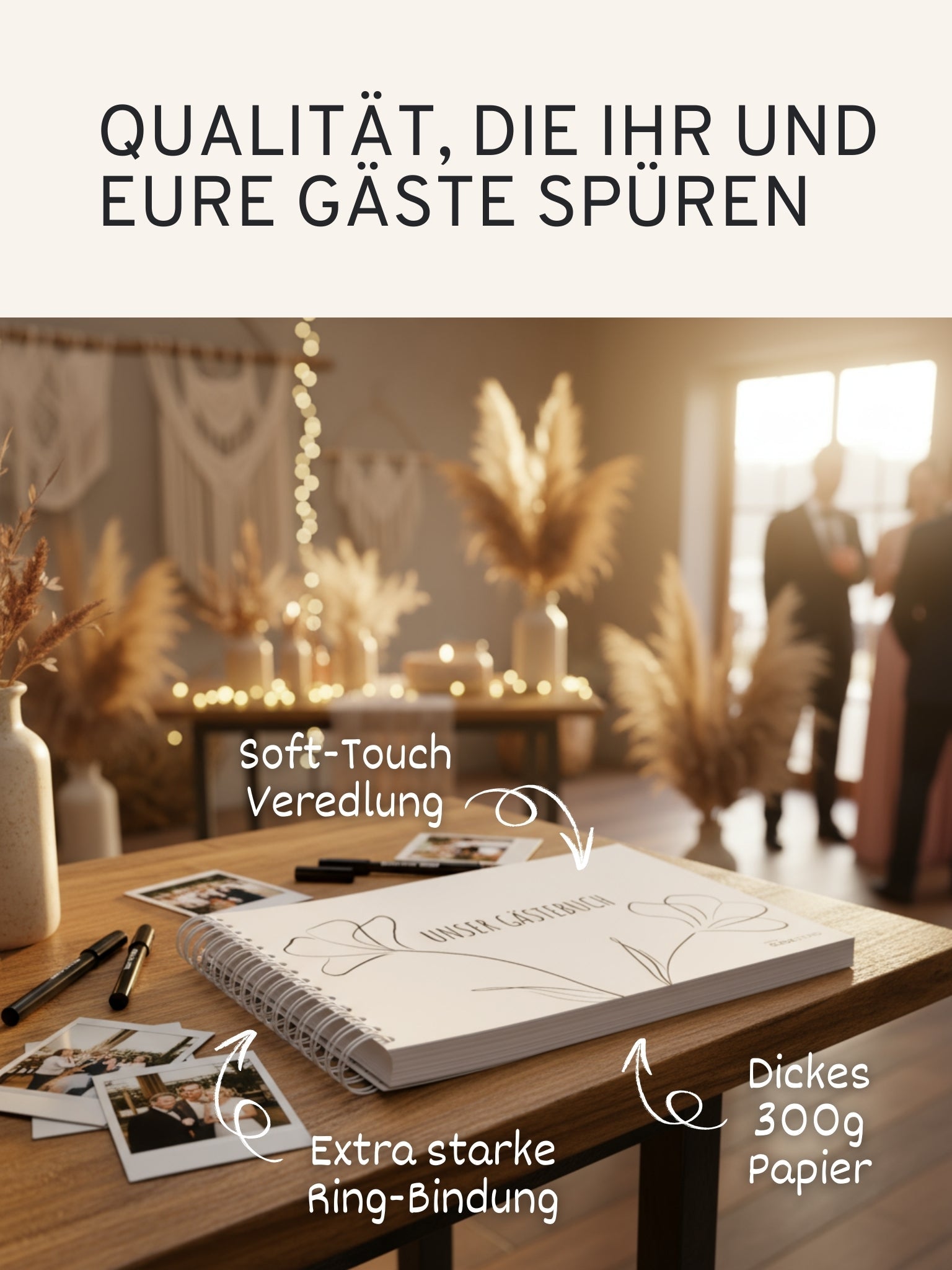Gästebuch Hochzeit mit Fragen - 100 Seiten - GLEDESTUND