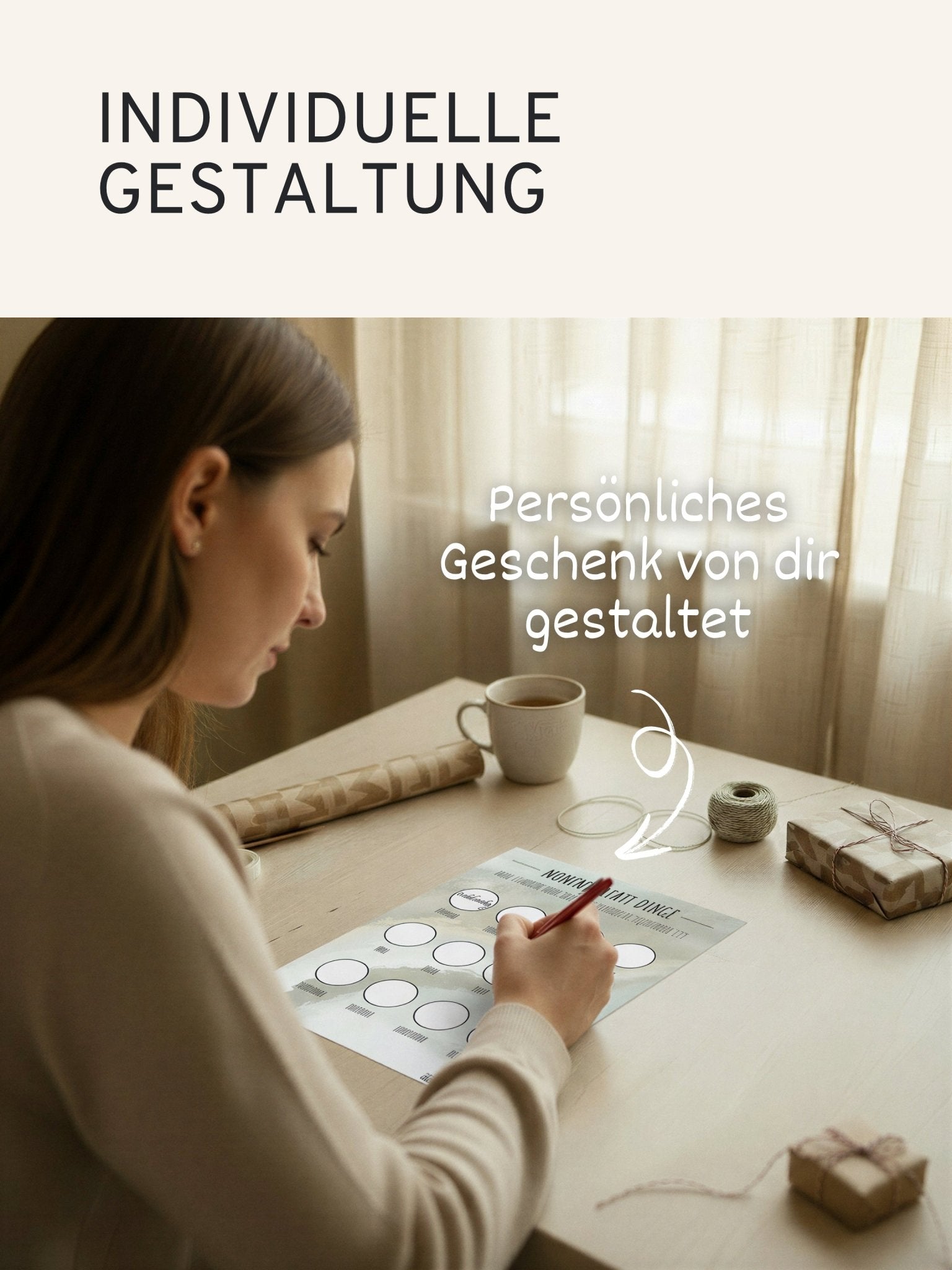 "Momente statt Dinge“ - Gutschein - Kalender - Salbeigrau - GLEDESTUND