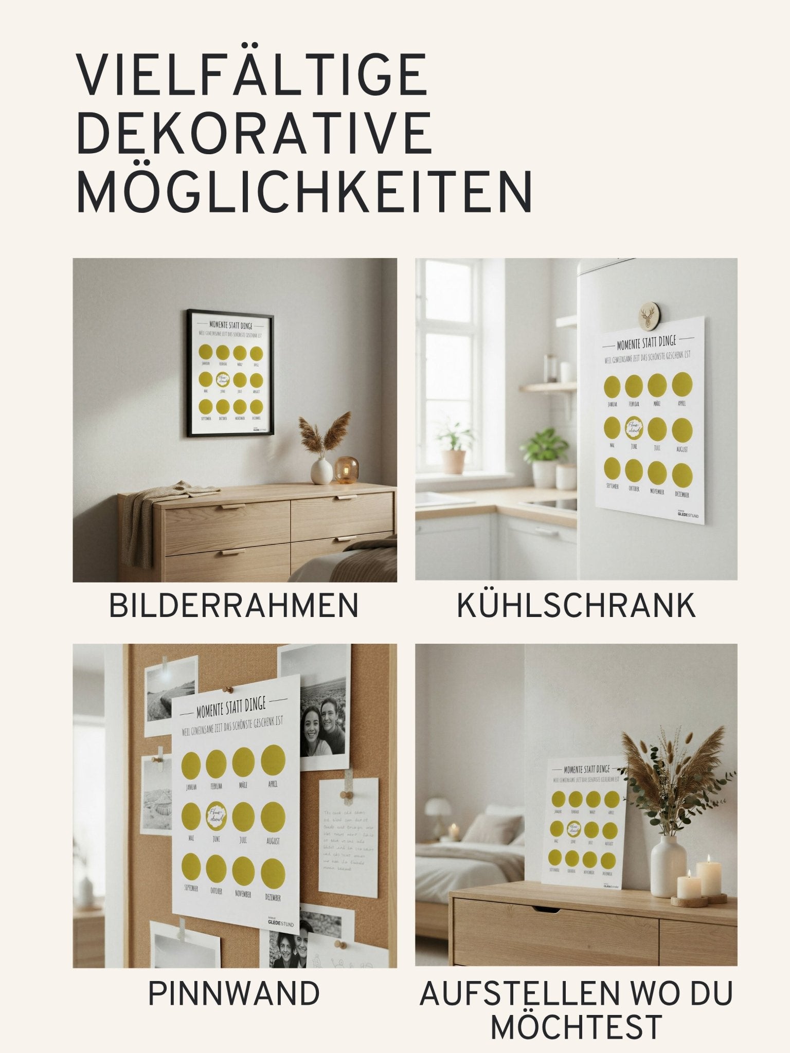 "Momente statt Dinge“ - Gutschein - Kalender - Schlicht - GLEDESTUND