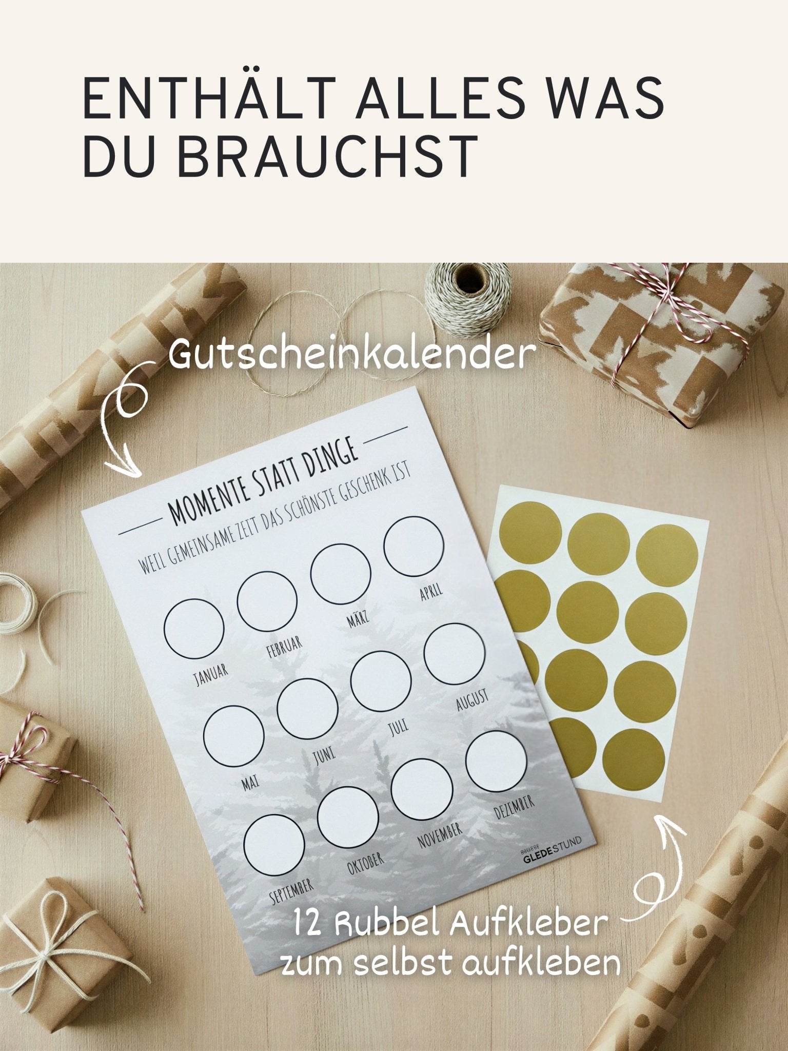 "Momente statt Dinge“ - Gutschein - Kalender - Wald - GLEDESTUND