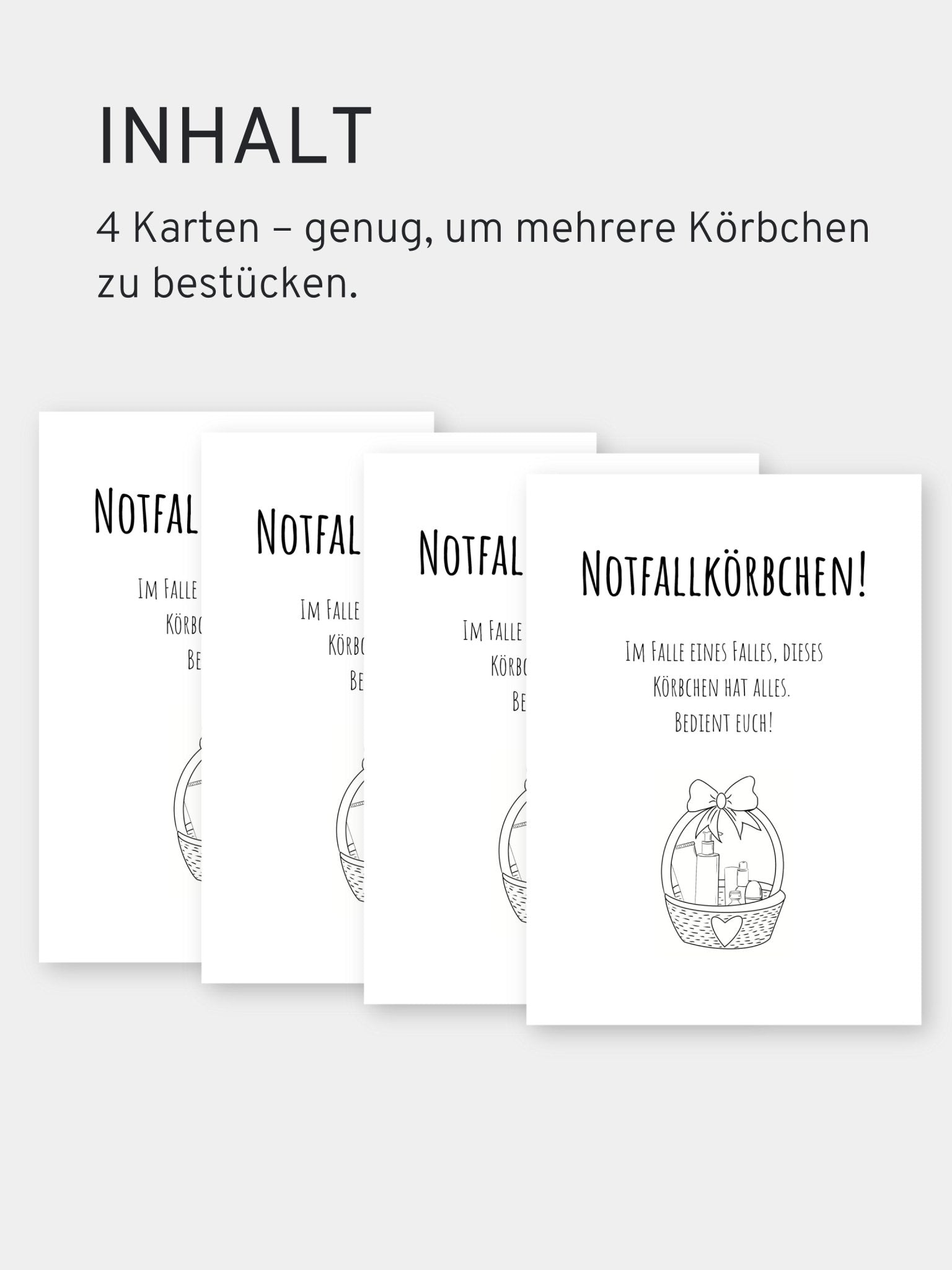 Notfallkörbchen Schild - 4 Karten - GLEDESTUND