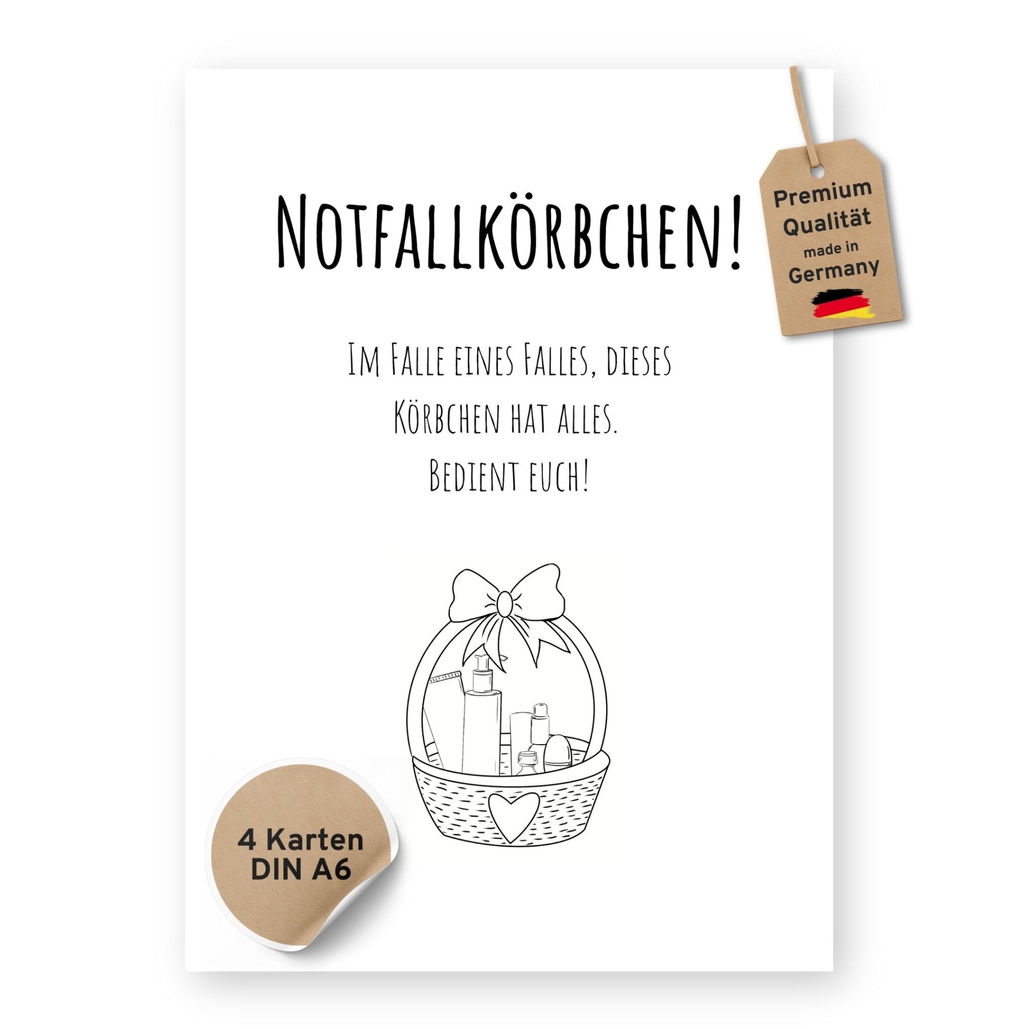 Notfallkörbchen Schild - 4 Karten - GLEDESTUND