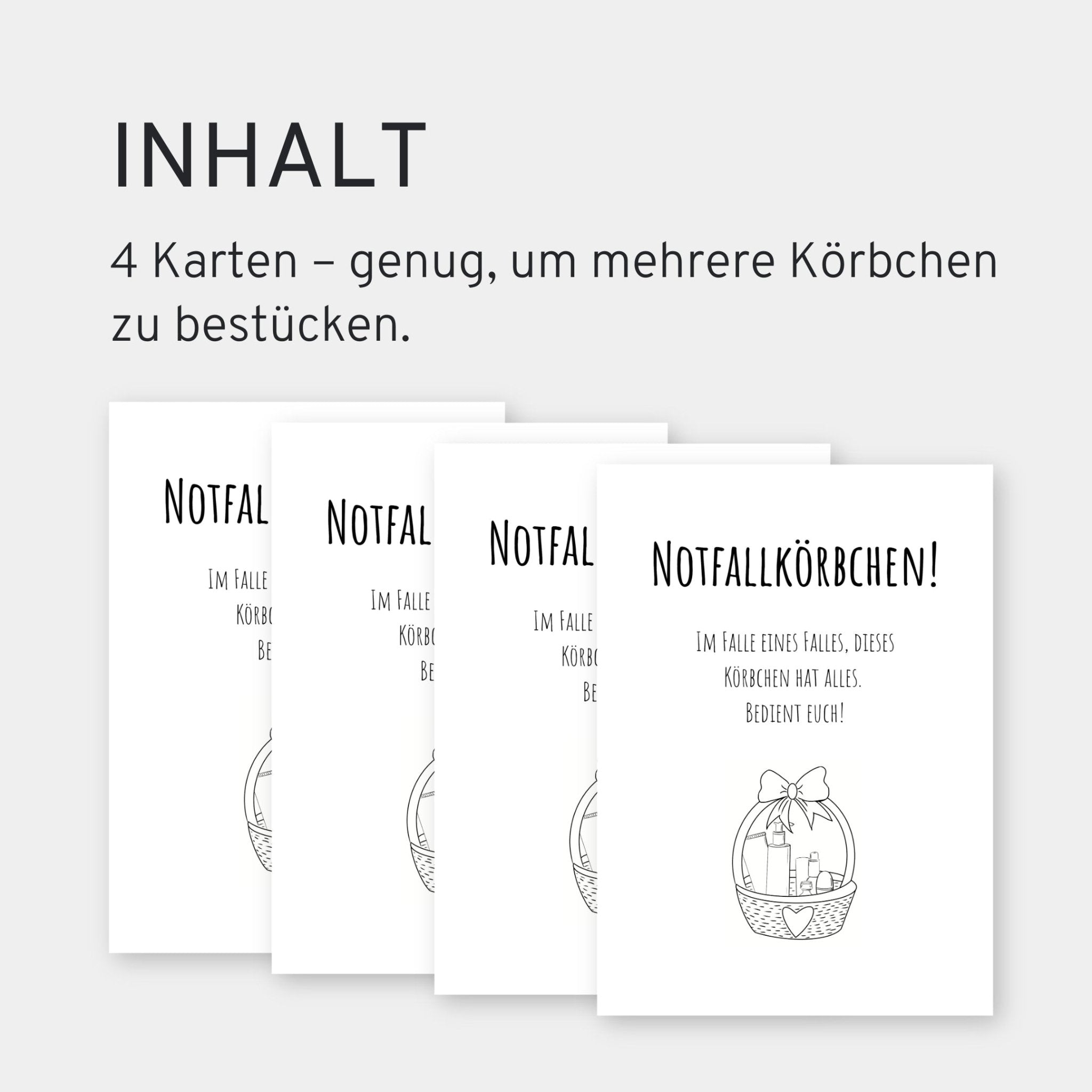 Notfallkörbchen Schild - 4 Karten - GLEDESTUND