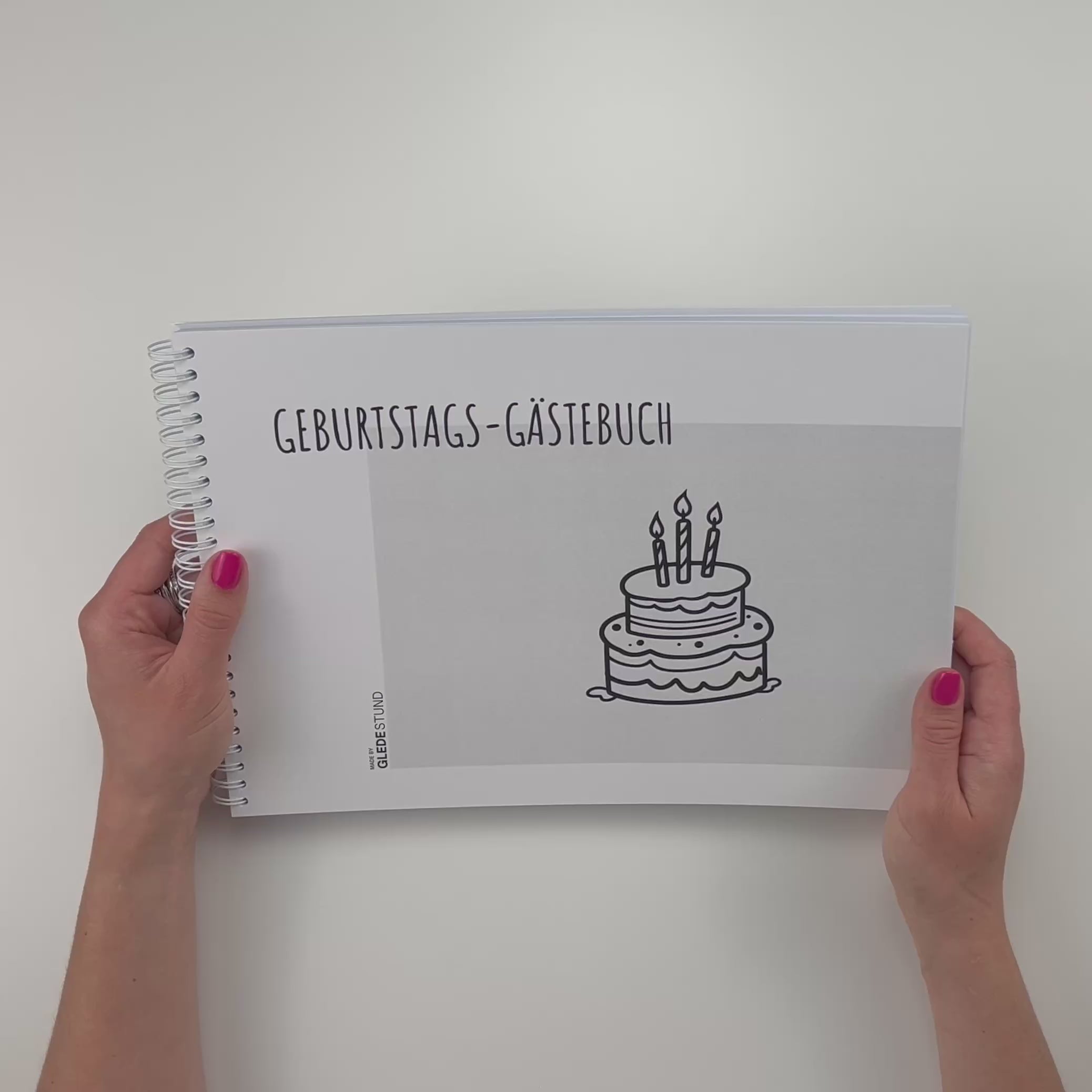 Gästebuch Geburtstag mit Fragen - 60 Gäste - DIN A4 Schlicht