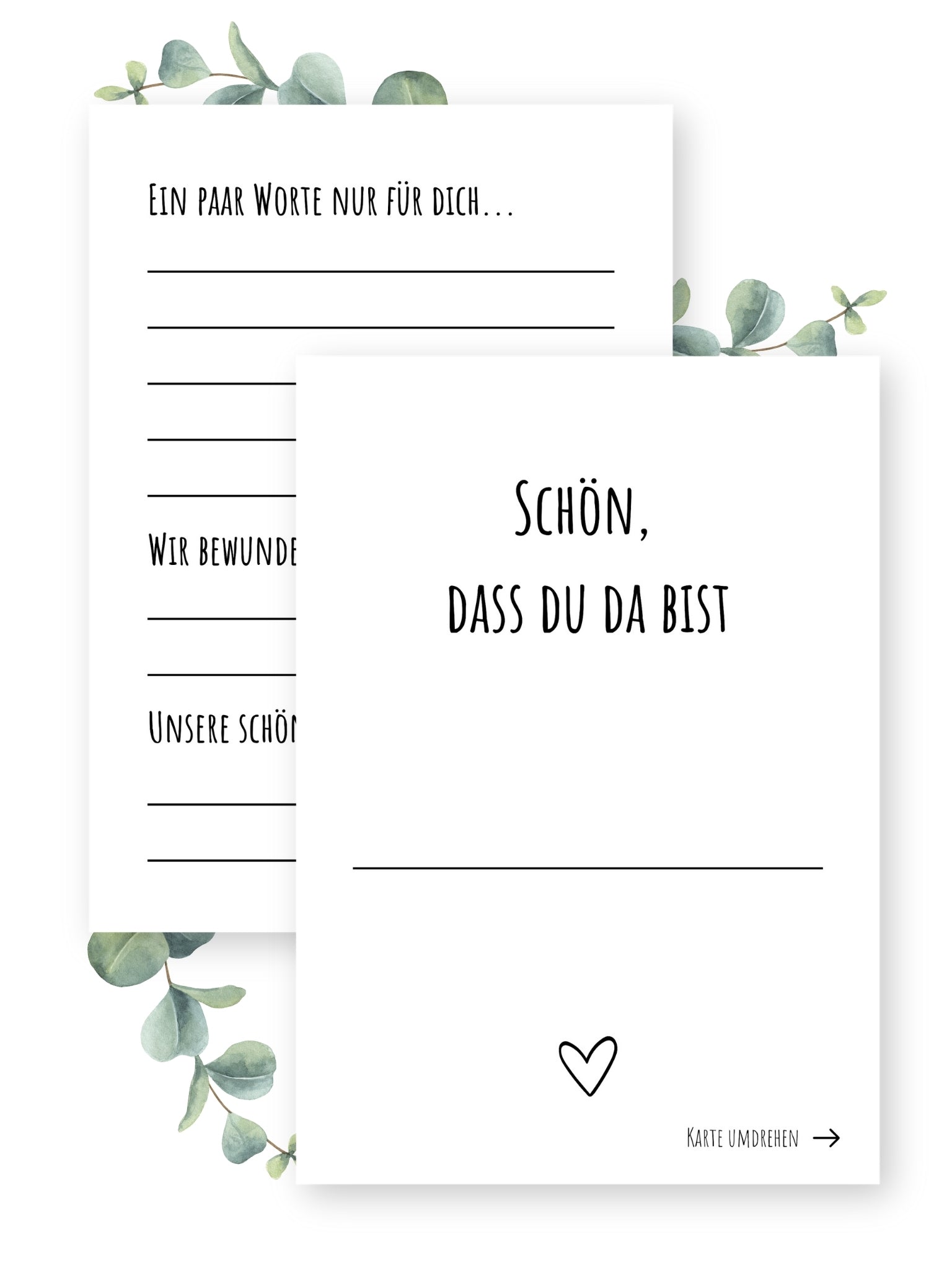 Tischkarten Hochzeit mit persönlichen Worten an die Gäste - 50 Karten - GLEDESTUND