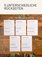 Tischkarten Hochzeit mit persönlichen Worten an die Gäste - 50 Karten - GLEDESTUND