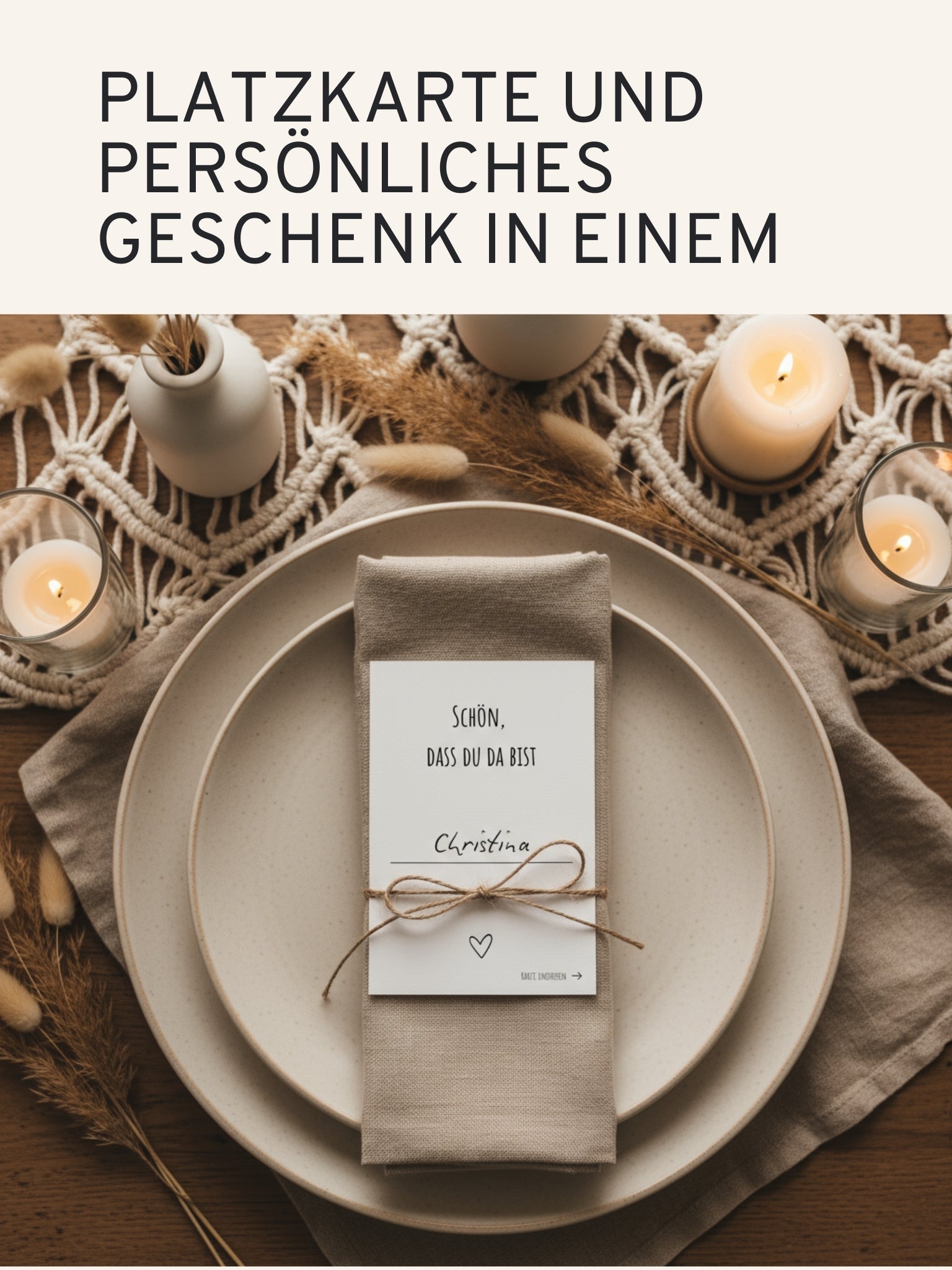 Tischkarten Hochzeit mit persönlichen Worten an die Gäste - 50 Karten - GLEDESTUND