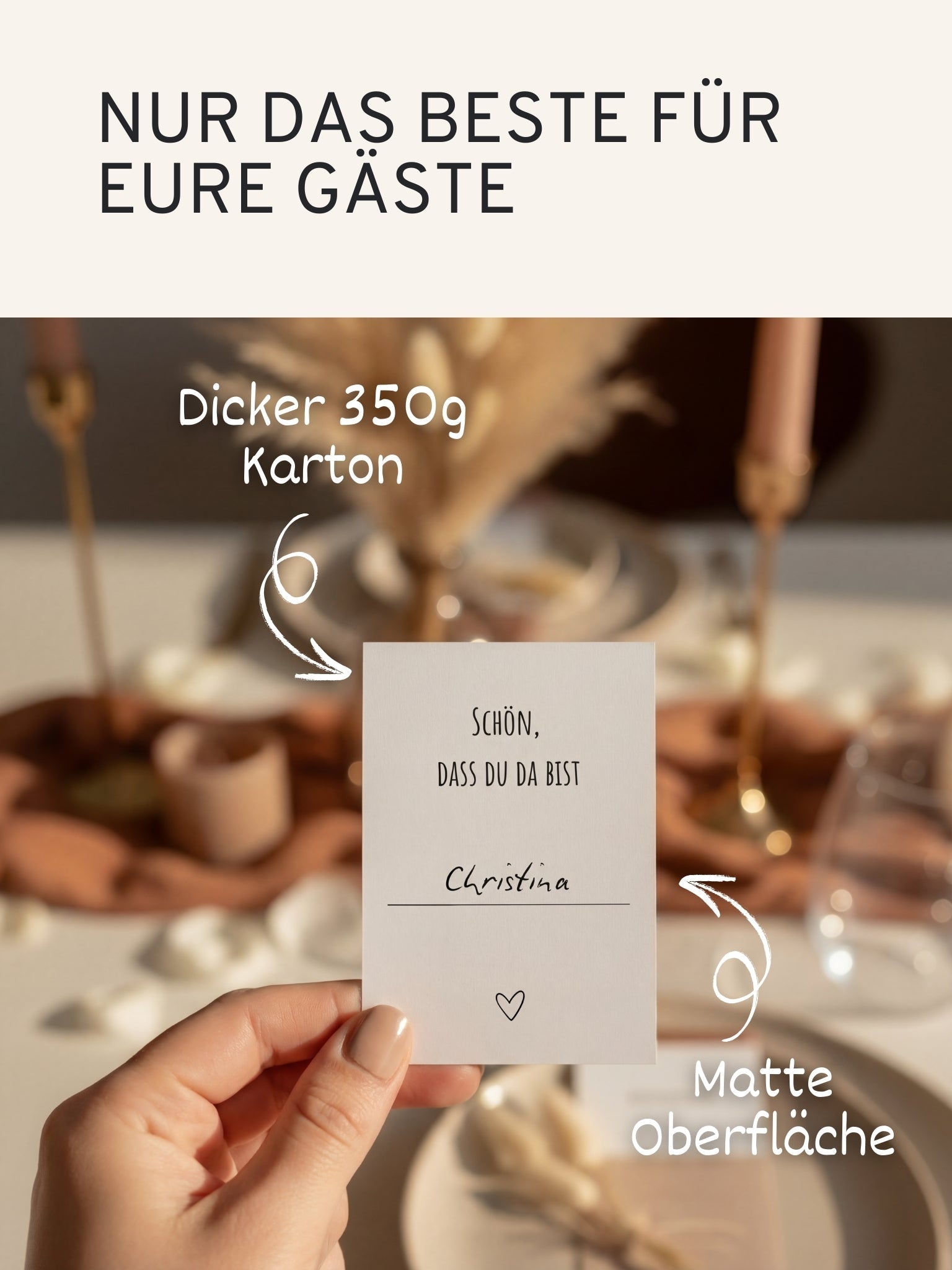 Tischkarten "Schön, dass du da bist" - 50 Karten - GLEDESTUND