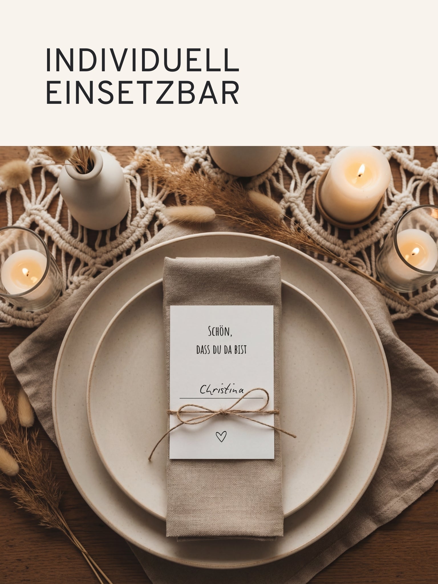 Tischkarten "Schön, dass du da bist" - 50 Karten - GLEDESTUND